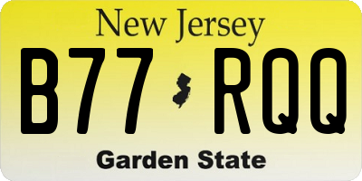 NJ license plate B77RQQ