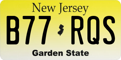 NJ license plate B77RQS