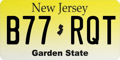 NJ license plate B77RQT