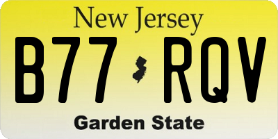 NJ license plate B77RQV