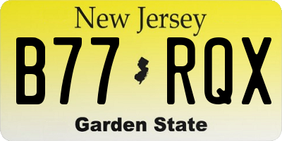 NJ license plate B77RQX