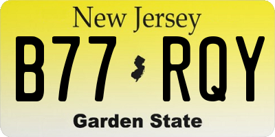 NJ license plate B77RQY