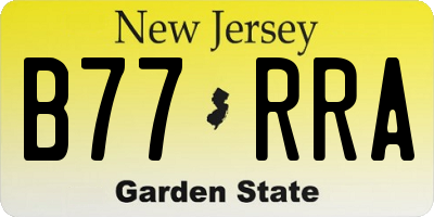 NJ license plate B77RRA