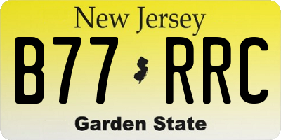NJ license plate B77RRC