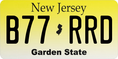 NJ license plate B77RRD