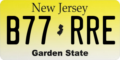NJ license plate B77RRE