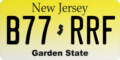 NJ license plate B77RRF