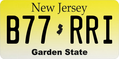 NJ license plate B77RRI
