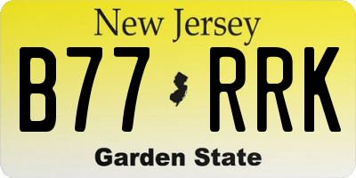 NJ license plate B77RRK