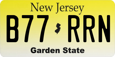 NJ license plate B77RRN