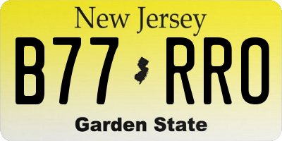 NJ license plate B77RRO