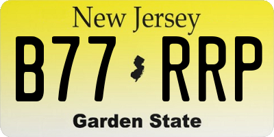 NJ license plate B77RRP