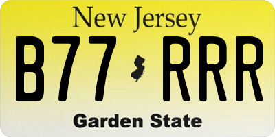 NJ license plate B77RRR