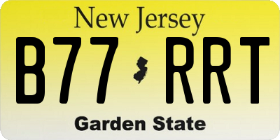 NJ license plate B77RRT