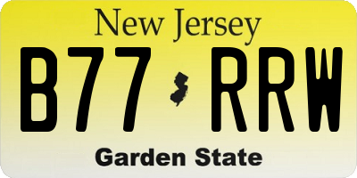 NJ license plate B77RRW