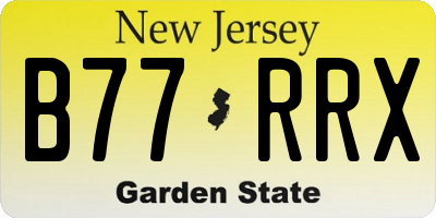 NJ license plate B77RRX