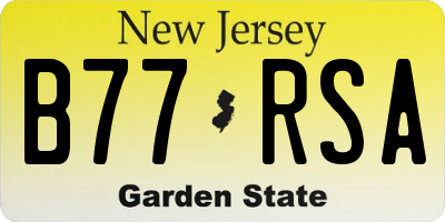 NJ license plate B77RSA