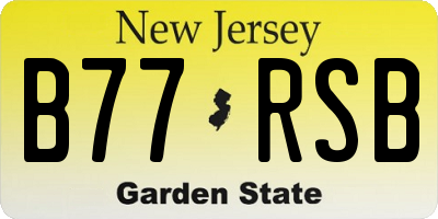 NJ license plate B77RSB