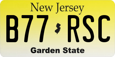 NJ license plate B77RSC