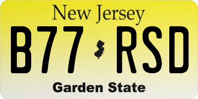 NJ license plate B77RSD