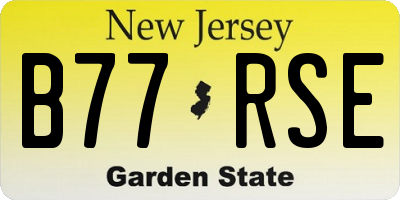 NJ license plate B77RSE