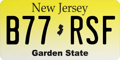 NJ license plate B77RSF