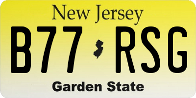 NJ license plate B77RSG