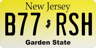 NJ license plate B77RSH