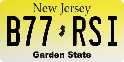 NJ license plate B77RSI