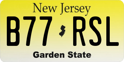 NJ license plate B77RSL