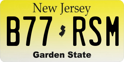 NJ license plate B77RSM