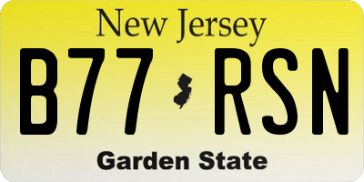 NJ license plate B77RSN