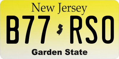NJ license plate B77RSO