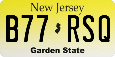 NJ license plate B77RSQ