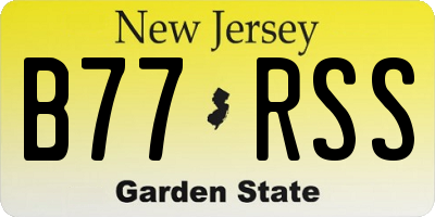 NJ license plate B77RSS