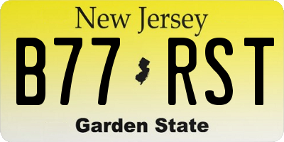 NJ license plate B77RST