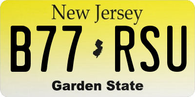 NJ license plate B77RSU
