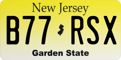 NJ license plate B77RSX