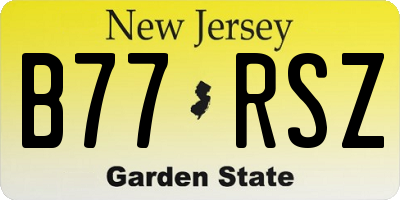 NJ license plate B77RSZ
