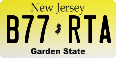 NJ license plate B77RTA