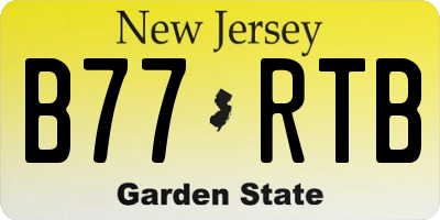 NJ license plate B77RTB