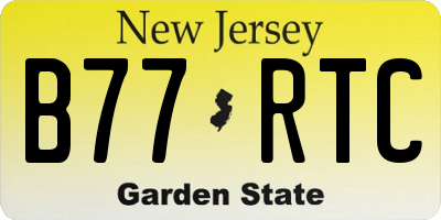 NJ license plate B77RTC