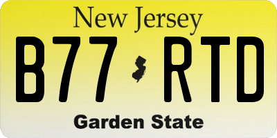 NJ license plate B77RTD