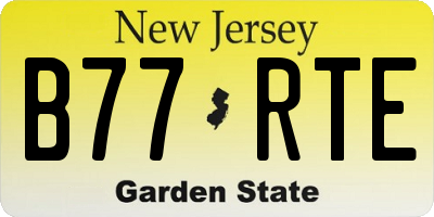 NJ license plate B77RTE