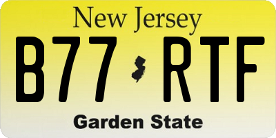 NJ license plate B77RTF