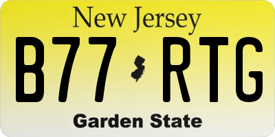 NJ license plate B77RTG