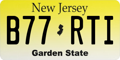 NJ license plate B77RTI