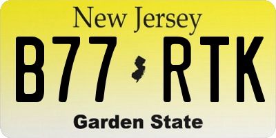 NJ license plate B77RTK