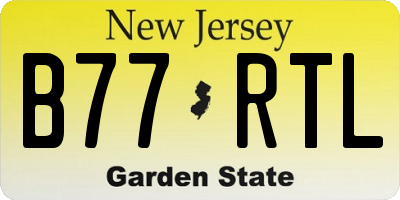 NJ license plate B77RTL