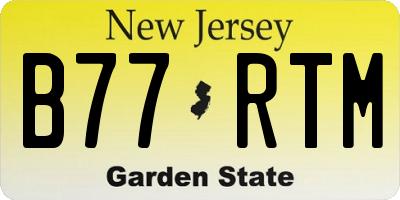 NJ license plate B77RTM